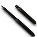 Pocket pen pack, two black slim click pens with textured chevron barrels