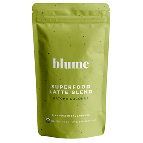 Blume matcha coconut superfood latte blend pouch, plant-based sugar-free, 100g