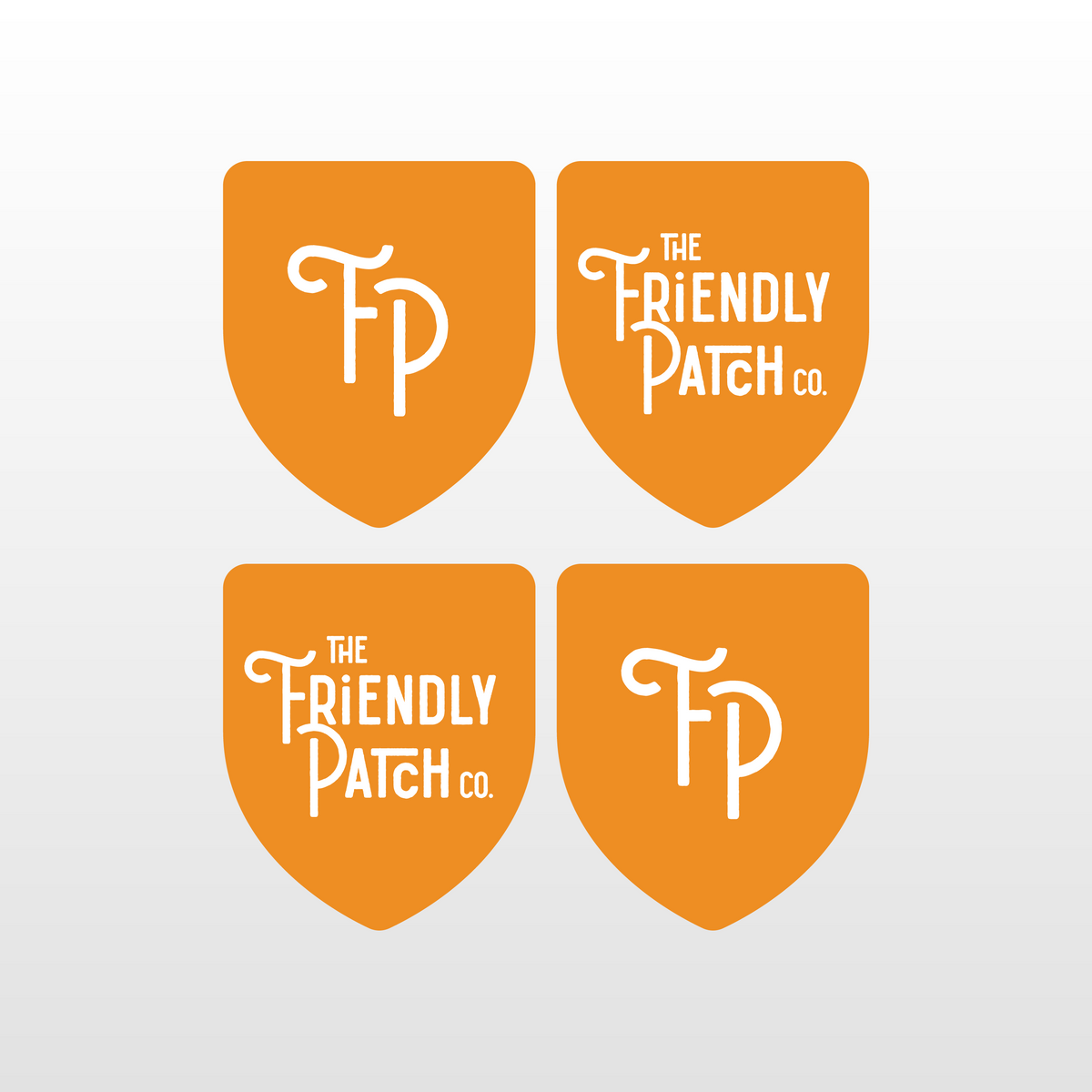 Four Friendly Patch logo shield icons