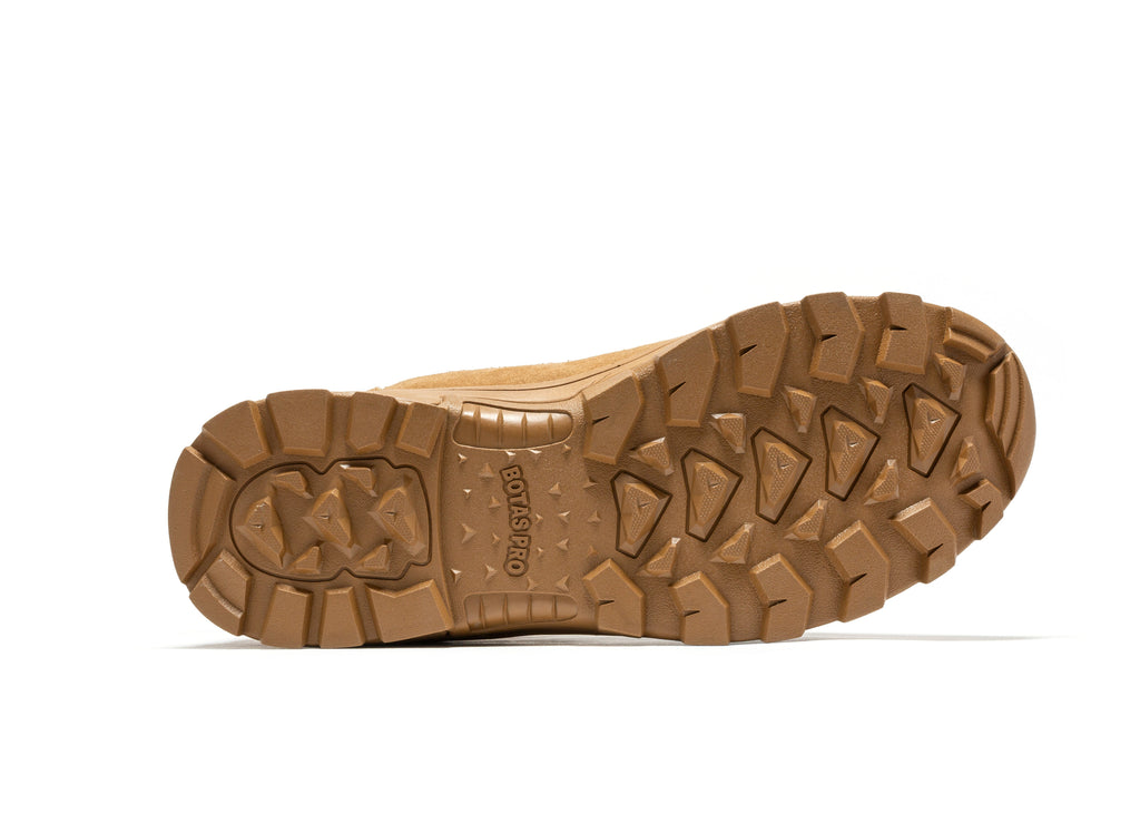 Men's sand tactical boot outsole, rugged rubber tread pattern