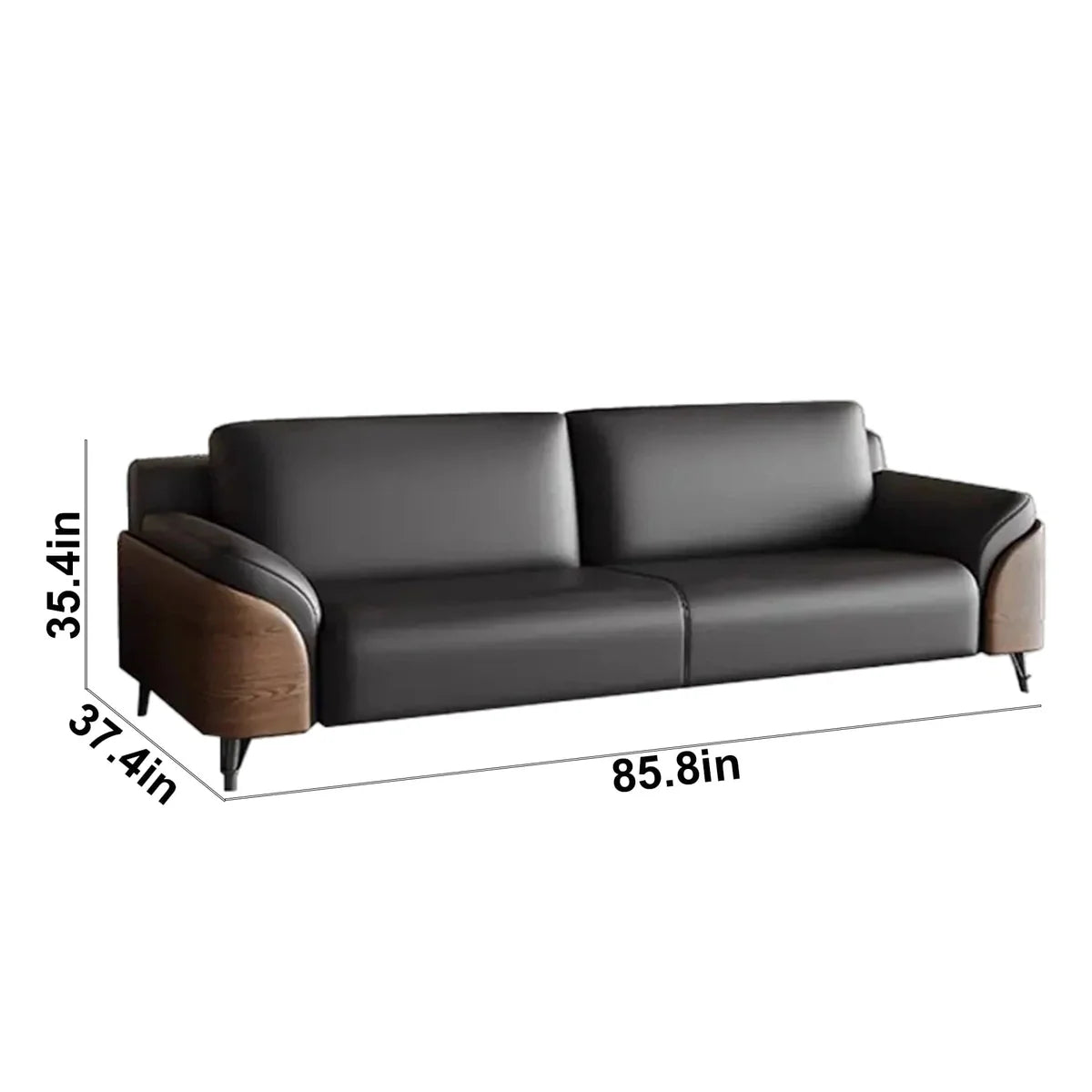 3-seater sofa size graphic: 85.8in wide and 35.4in high