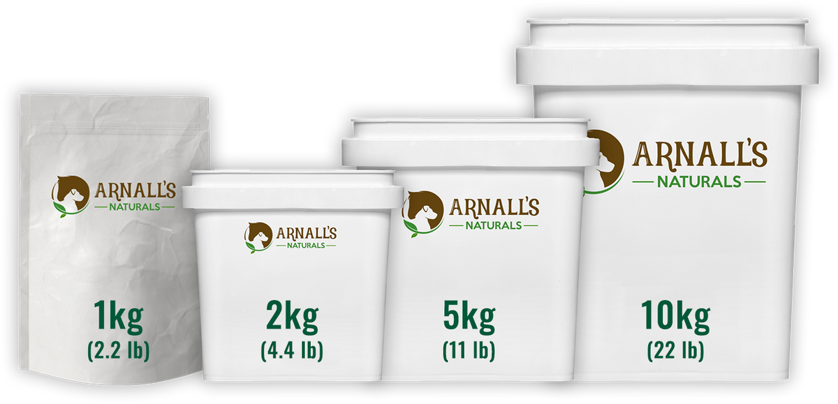 Arnal's Naturals Total Boost tubs in 1kg, 2kg, 5kg, 10kg sizes