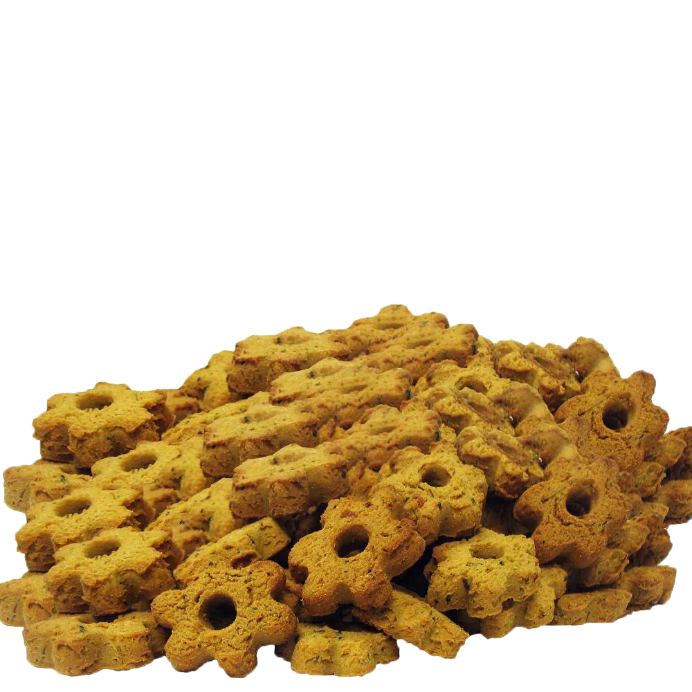 Blueberry recipe Pumpkin Crunchers dog treats, bite-size pieces