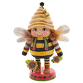 10-inch Hollywood nutcracker with bee outfit, feather wings, and flower accents.