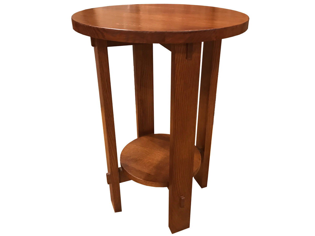 Mission Quarter Sawn White Oak Round End Table