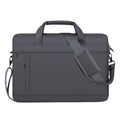 Black laptop briefcase bag with padded handle and adjustable shoulder strap