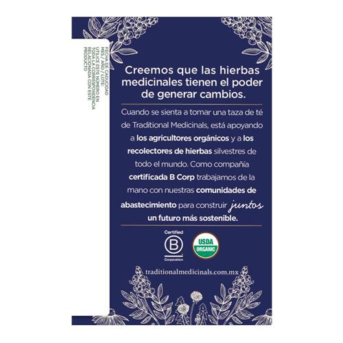 Traditional Medicinals Nighty Night tea box back with USDA Organic and B Corp icons