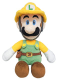 10-inch Luigi builder plush with yellow hat, green overalls, brown shoes, smiling face