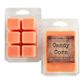 Candy corn wax melt cubes, orange-pink soy wax in clear clamshell