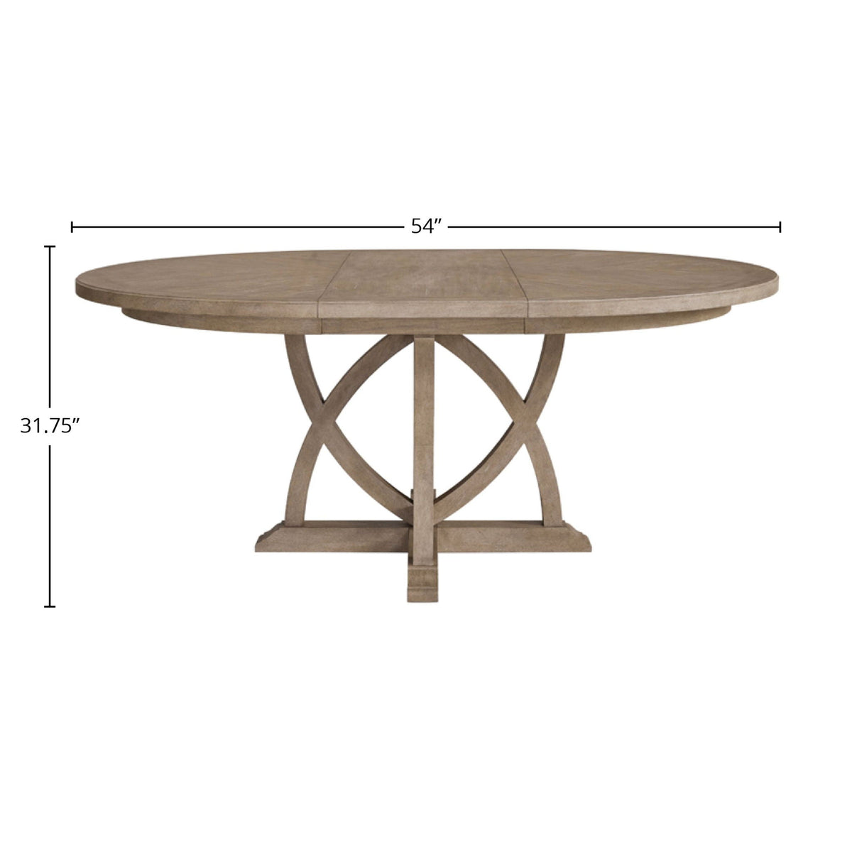 Sand round extendable dining table dimensions with pedestal base and X-style legs