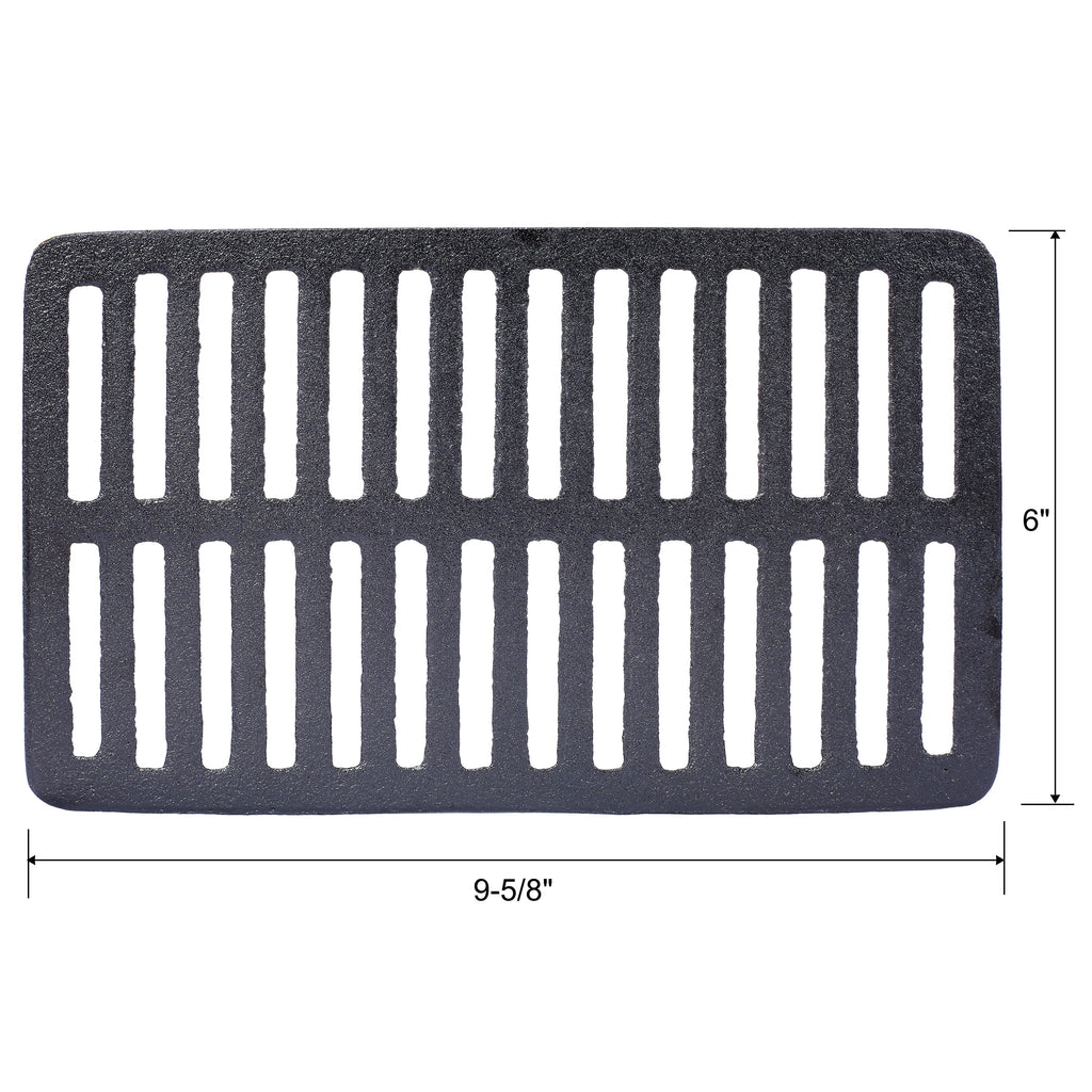 Charcoal oval grill grate insert, heat slots; 9-5/8 in length