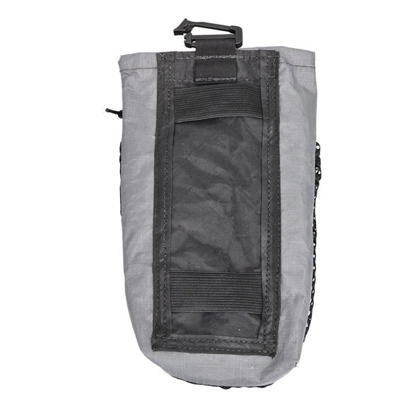 Gray cell phone pouch with strap loop and vertical interior slip pocket