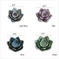 Ceramic succulent candle holder set: Light Blue, Red, Blue, Green with sizes