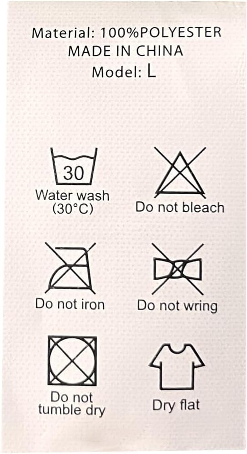 Care label: 30° water wash, do not bleach, do not iron, do not wring