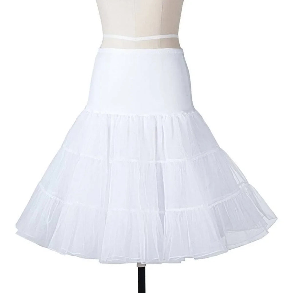 Women’s tiered white tulle skirt with elastic waist band