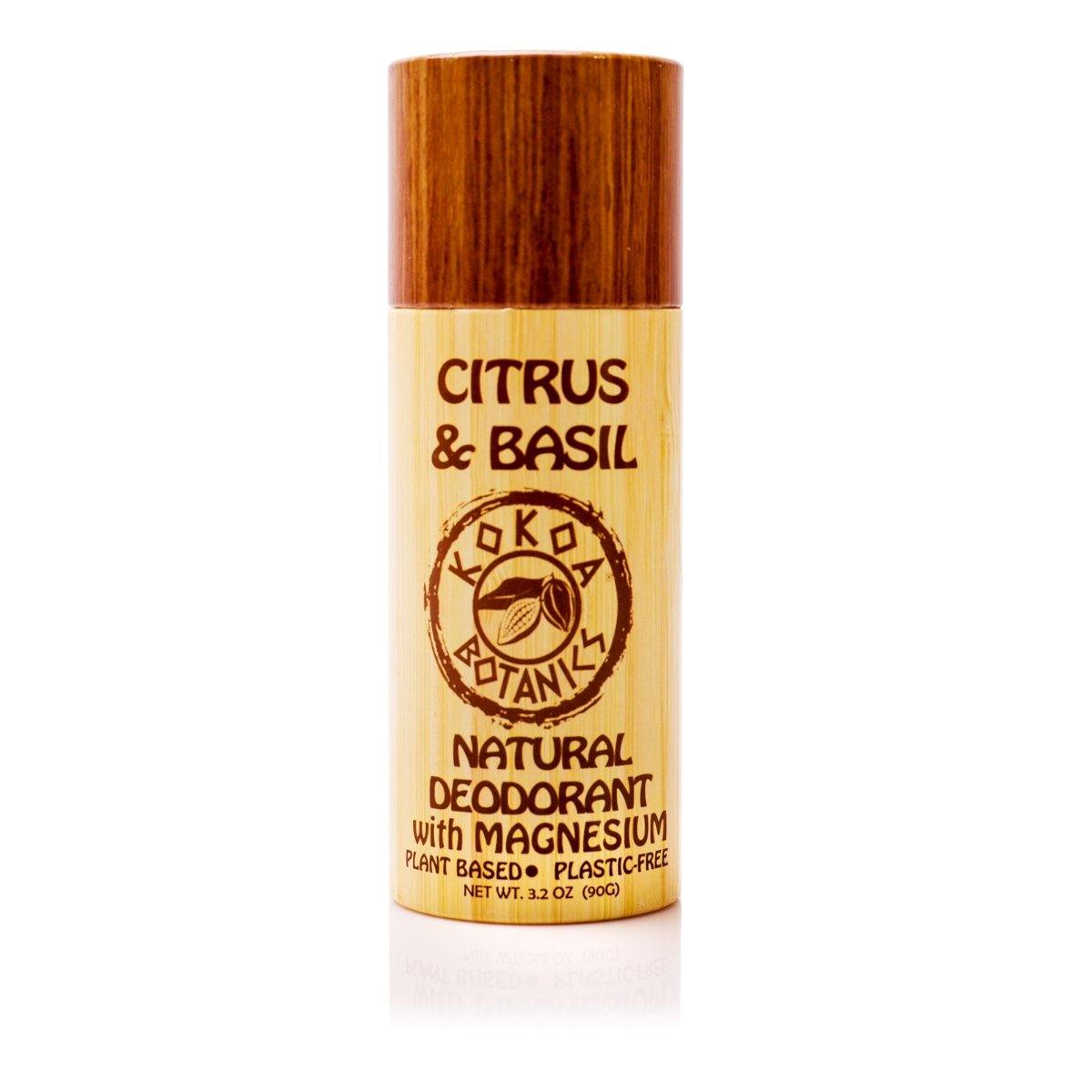Natural deodorant stick, Citrus & Basil scent, wooden cap