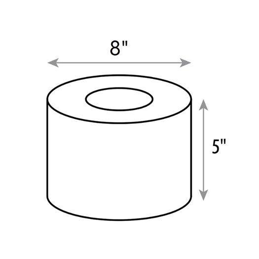 Fire pit dimensions diagram: 8 in wide, 5 in tall