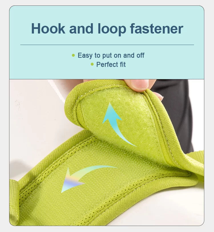 Moss green hook-and-loop fastener panel on a mesh dog harness strap