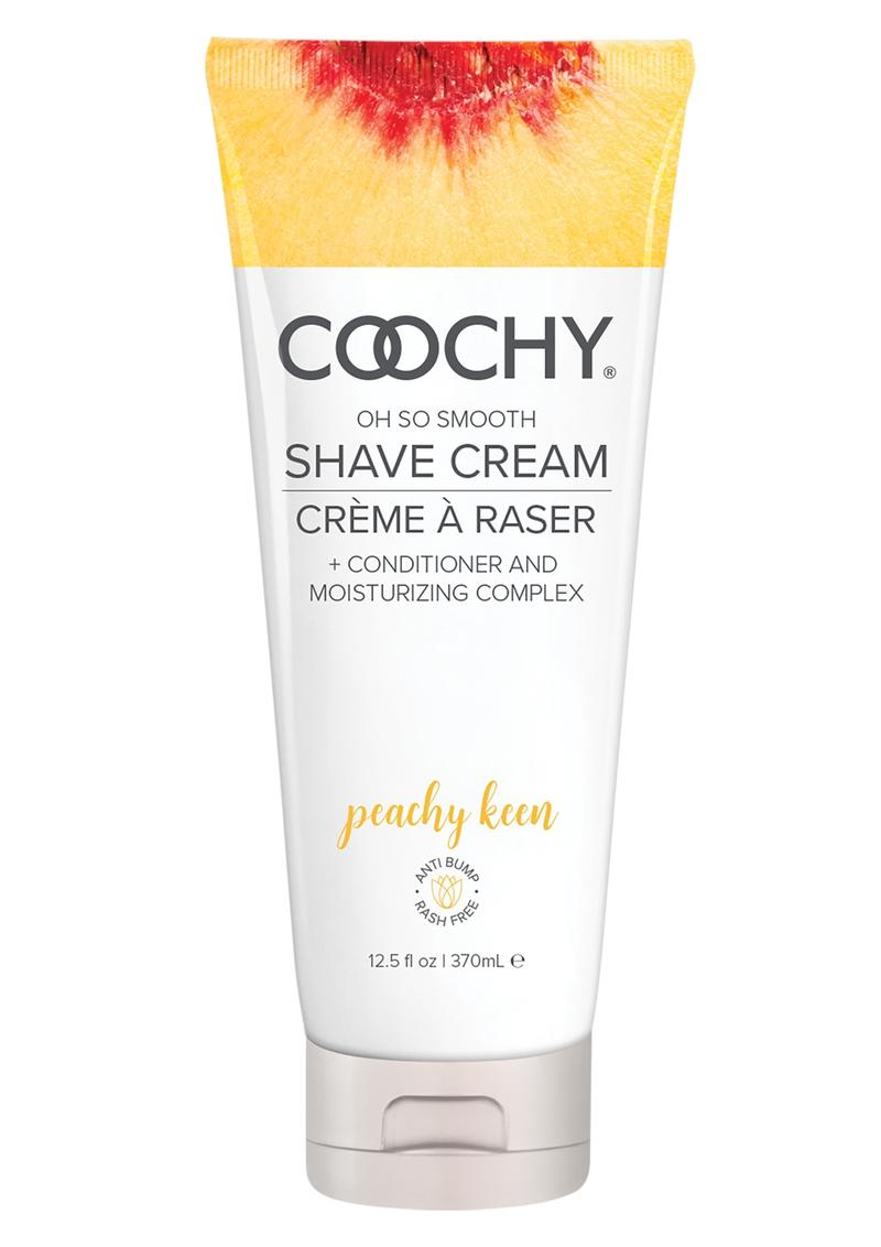Coochy shave cream tube, peachy keen scent, 12.5 oz, moisturizing and conditioning