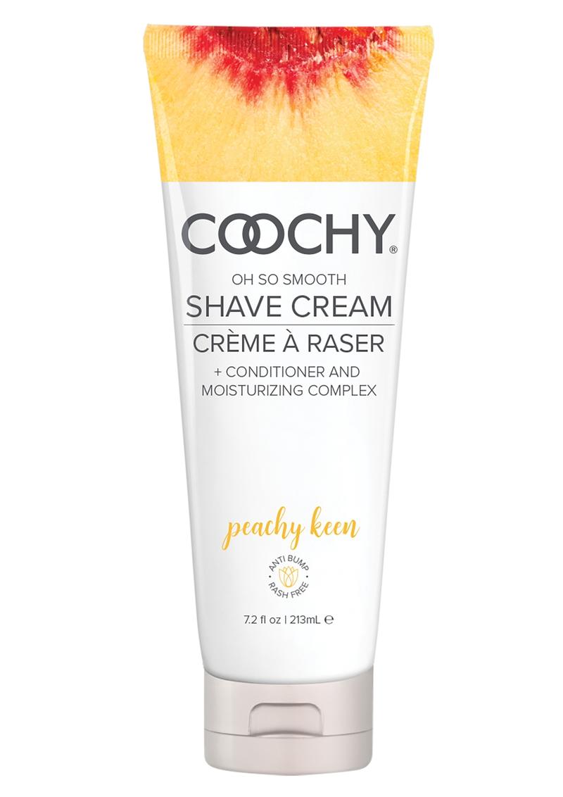 Coochy shave cream tube, peachy keen scent, 7.2 oz, moisturizing and conditioning