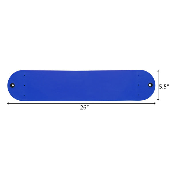 Blue swing bar panel with 26 in length and 5.5 in height markers