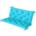 Turquoise 2-seater garden bench cushion with backrest and tufted padded seat