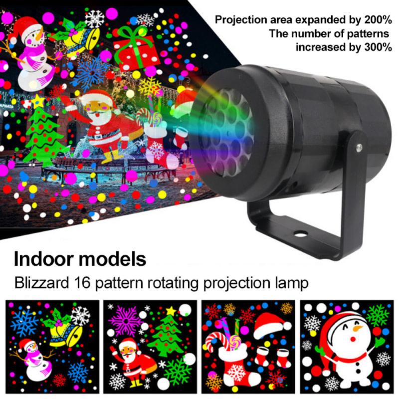 Black LED stage projector light with wide snowflake pattern projection and metal housing