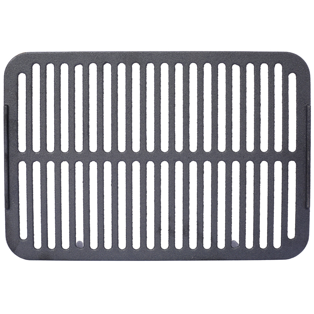 Charcoal oval grill grate insert with heat slots and side tabs
