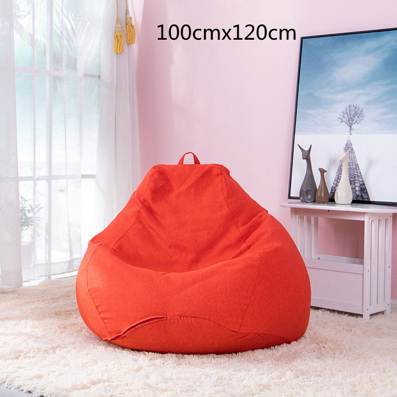 Red giant bean bag chair with carry handle, 100x120cm size