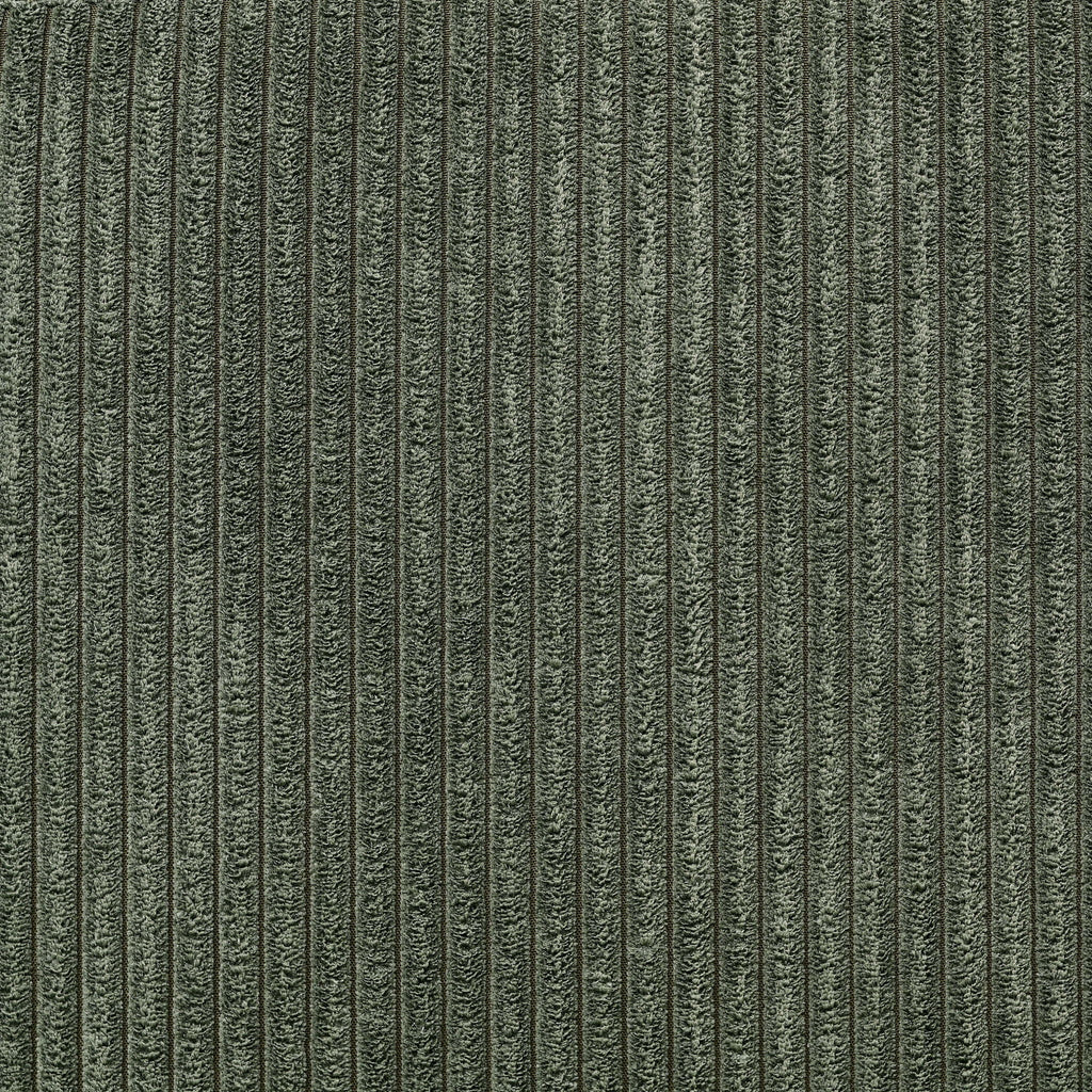 Dark green corduroy fabric close-up showing vertical ribbed texture