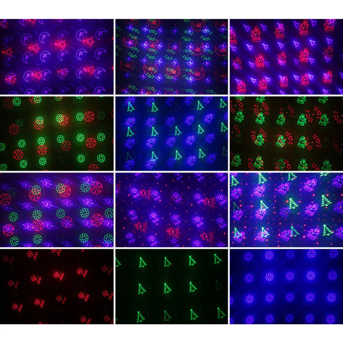 Multicolor light pattern effects shown from the color-changing spike spotlight