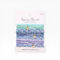 Set of braided hair tie bracelets, pastel teal and purple with gold charms