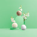 Alpaca wool dryer balls, light tan and white spheres (3-pack)