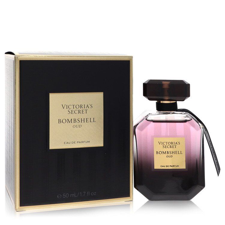 Victoria's Secret Bombshell Oud eau de parfum spray bottle with matching gift box