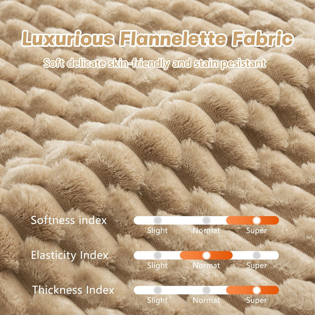 Light camel flannelette fabric close-up with plush textured surface