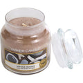 YANKEE CANDLE small scented jar candle, clear lid off, woodsy seaside label
