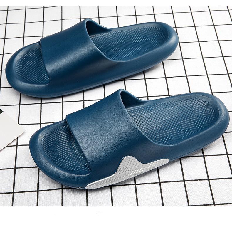 Men's EVA slide sandals, navy blue with cushioned strap and textured anti-slip sole