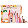 Clean beauty makeup and skincare value set in a floral gift box with assorted tubes