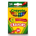 Crayola 24-count crayon set in a colorful box