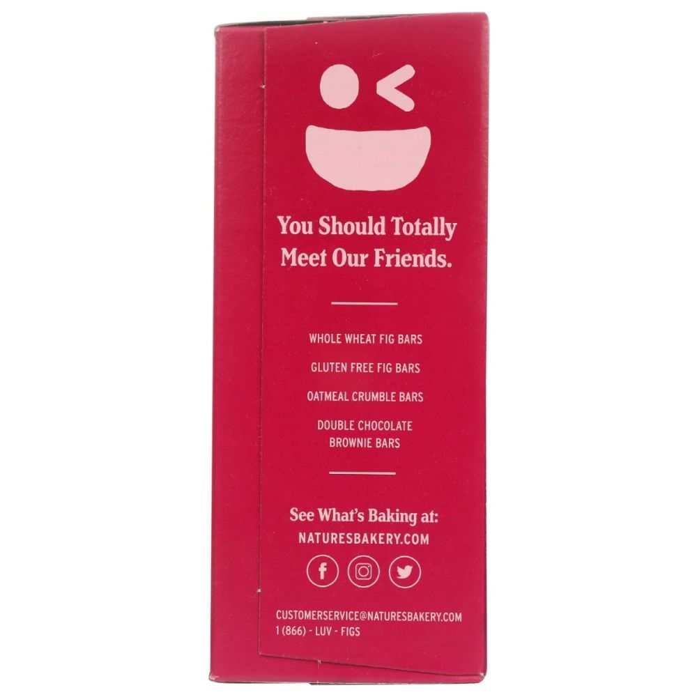 Raspberry variety fig bar snack box back panel with product list and icons