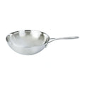 Stainless steel wok with aluminum core and helper handle, induction-ready, 12 in
