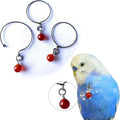 Bird collar necklace with a red pendant, shown beside a blue budgerigar