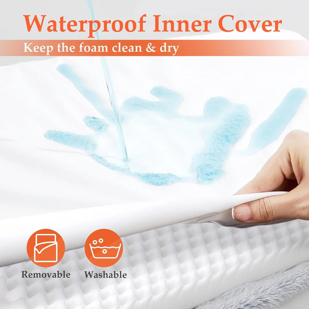 Removable waterproof inner cover over white egg-crate foam
