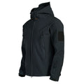 Three-in-one all-weather shell jacket in black with zip front and hooded collar