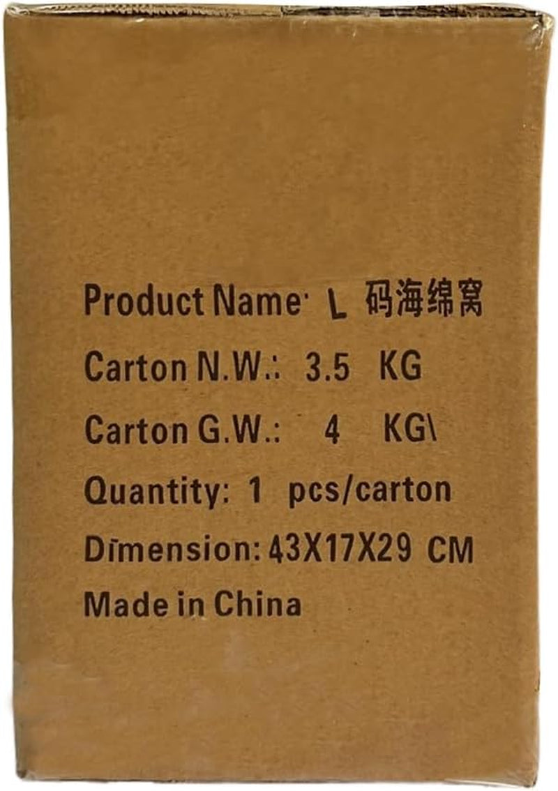 Brown shipping carton labeled Product Name and carton weights, Made in China