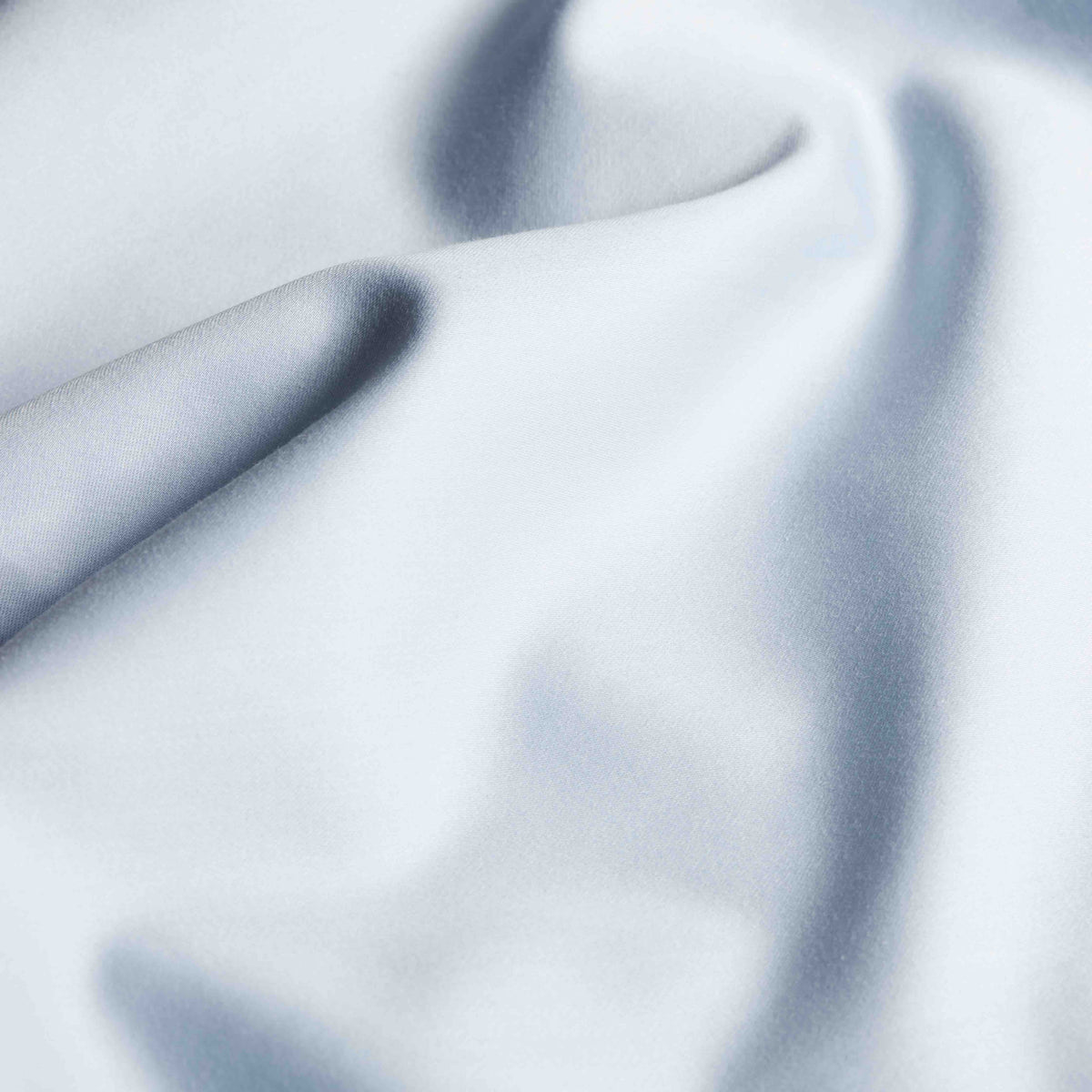 Light blue sateen fabric with smooth, subtle sheen