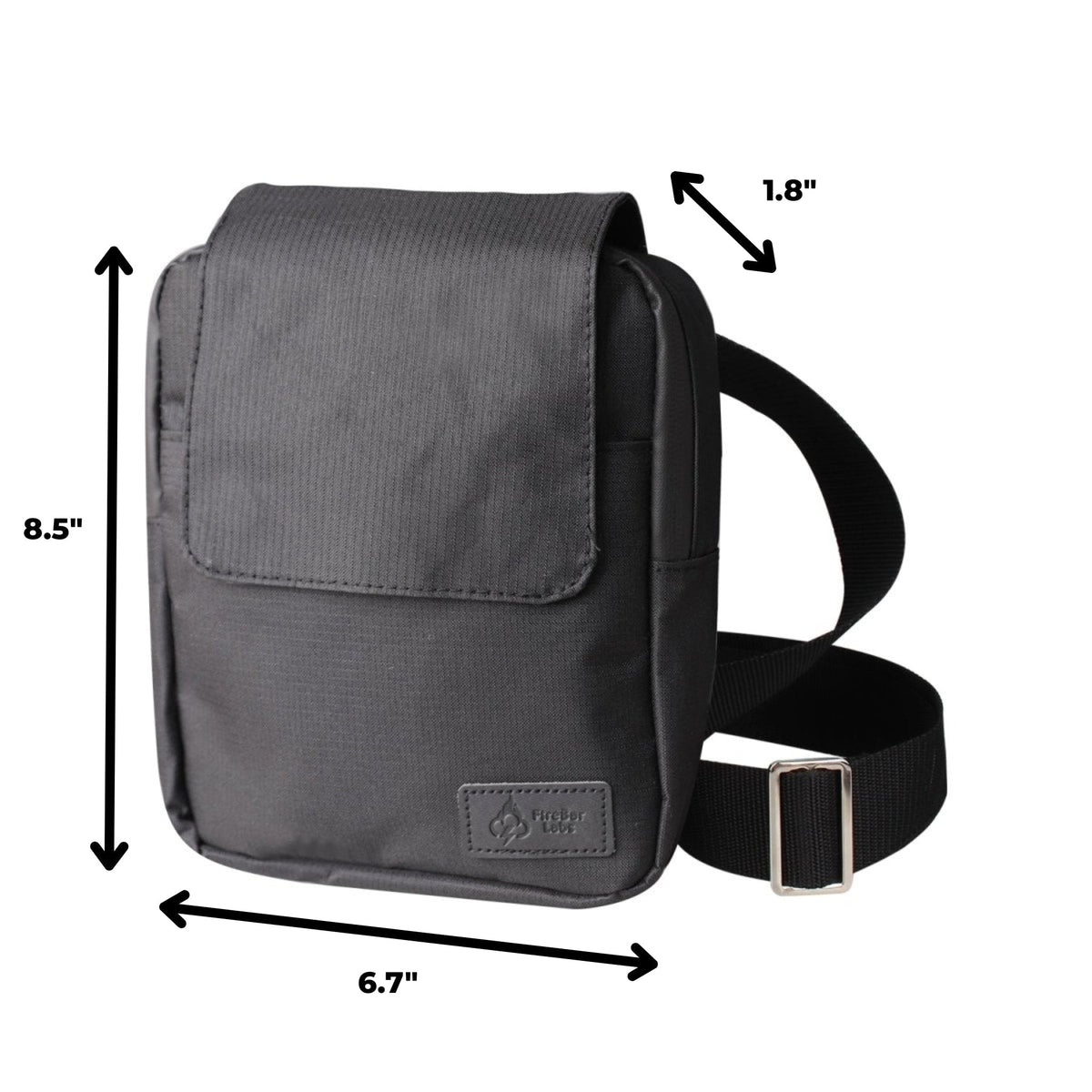 Gray ripstop messenger bag with front flap, belt strap, and side-release buckle
