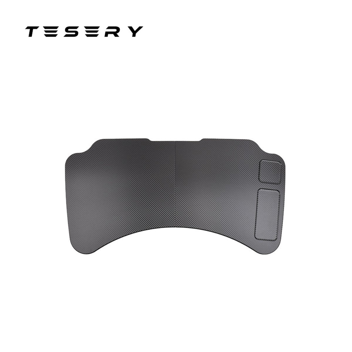 TESERY foldable car laptop work desk, carbon black tray with two raised side panels