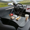 TESERY foldable car laptop work desk, carbon black textured tray on seat