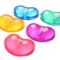 Colorful gel mouse wrist rest pad, heart-shaped with glossy curved surface